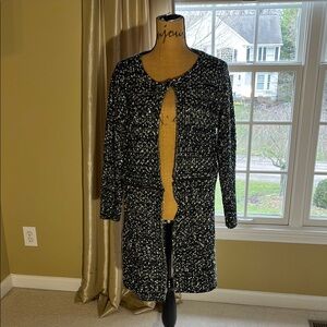 Black and White Knit Cardigan
